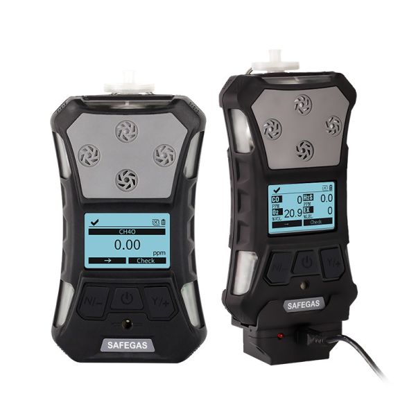 Rugged Portable Multi-Gas Detector with IP67 Waterproof/Dustproof, Pump-Aspirated Sampling, and Alarms for Four Gases