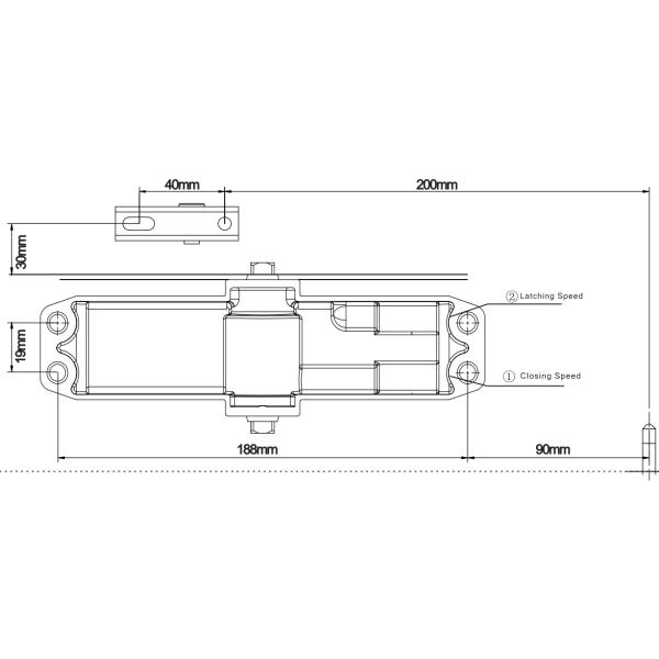 Automatic Electric Door Closer Closing Speed Adjustment 180° Max Opening Angle