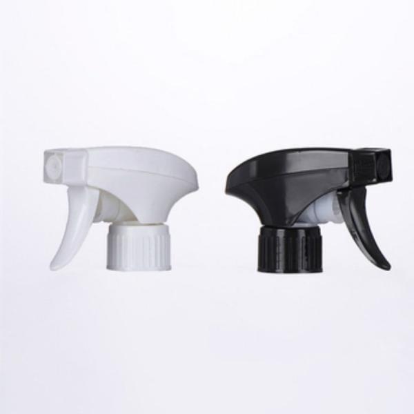Double Wall Black And White 28 / 410 Plastic Trigger Sprayer For Cleaning