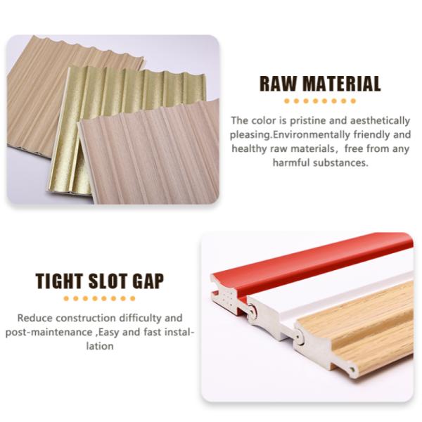 Modern Waterproof Soundproof Fireproof WPC PVC Fluted Wall Cladding Interior Wall Panel for Household Hotels Villas Halls