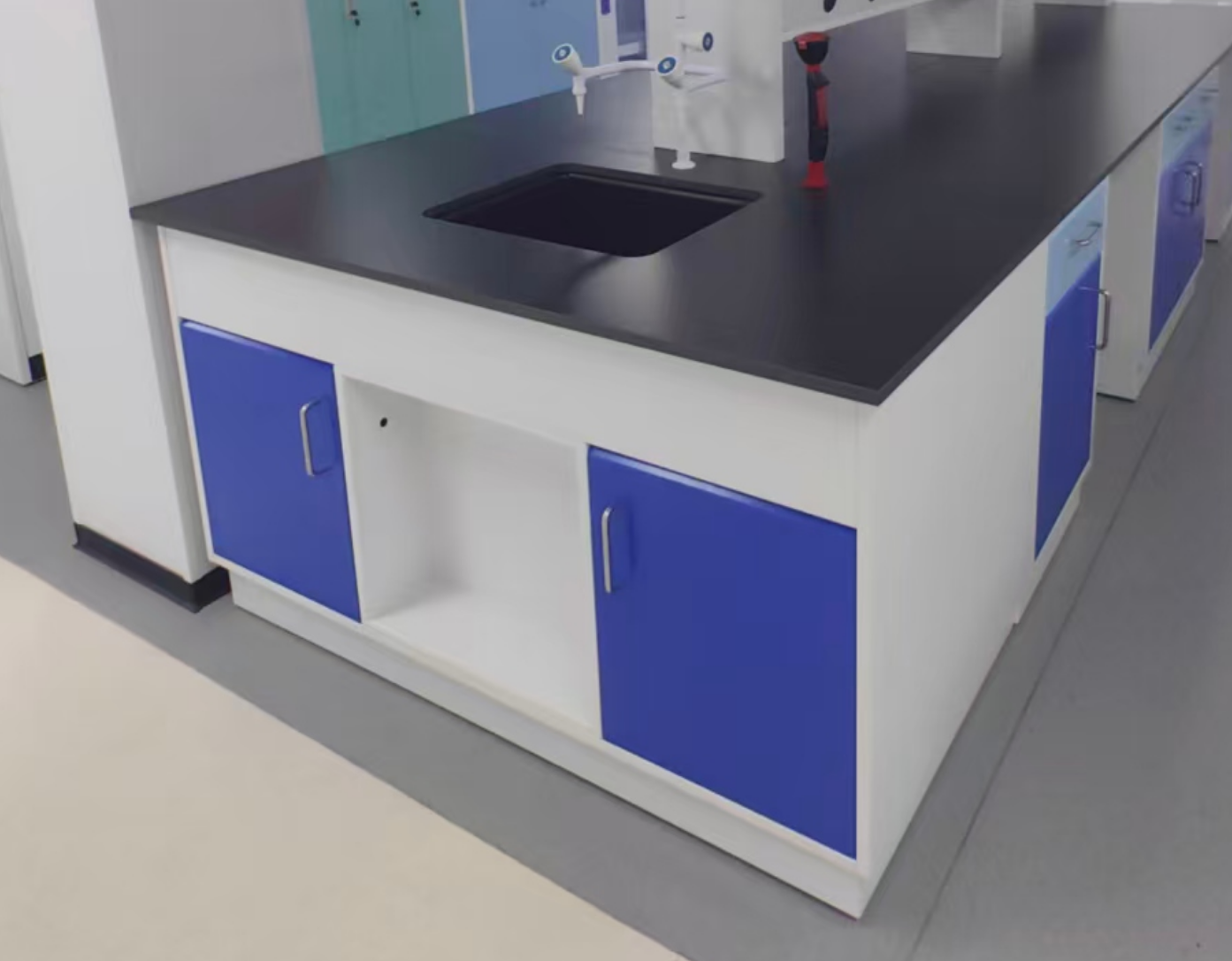 Side Lab Work Bench Corrosion Proof Modular Lab Bench With Base Cabinet And Drawer