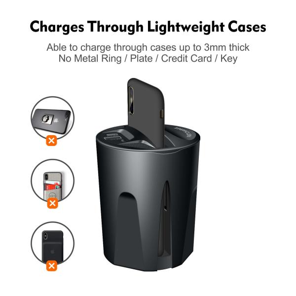 5V/2A Output Car Mount Qi Wireless Charger for Quick Charging