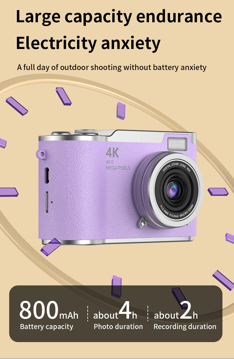 DLC LK007 High Definition 4800W CCD Camera Autofocus Function with Anti Shake Design Flip Screen Student Compact Digital Camera