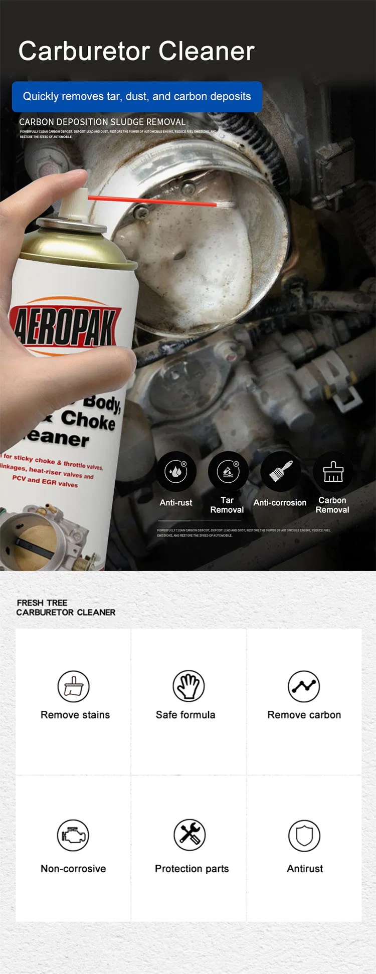 Aeropak Carburetor Cleaner spray can front view