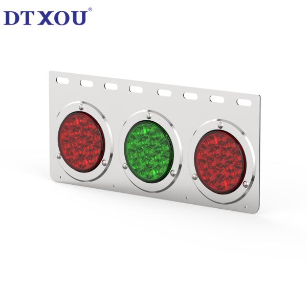 Customizable 3 Hole Mounting Brackets for 4 Inch Round Tail Lights in Stainless Steel
