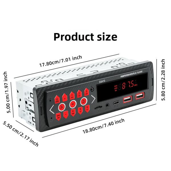 Creatall Cross-Border Exclusive Multi-Function Universal Car MP3 Player 1-Year for Bluetooth U Disk Card Lossless Music USB