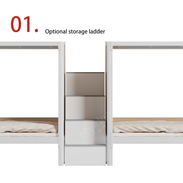 Thickened Four Person Bed, School Dormitory, Stable Bunk Beds for Students, Step Ladder, Multi Person Employee Dormitory Bed
