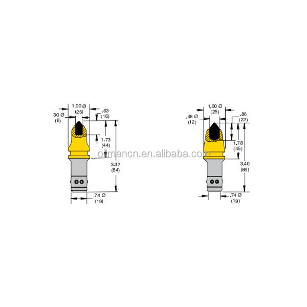 C31 /C21 auger bullet trencher drill bit 25mm teeth and holder for hard rock cutting