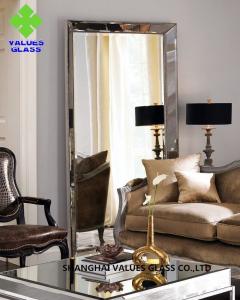 Quality Modern Large Frameless Mirror , Silver Full Length Mirror With Clear Surface for sale