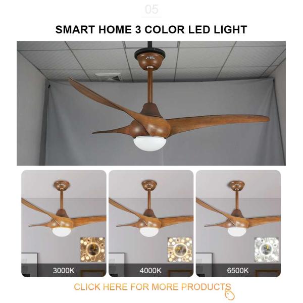 Cool Function Chinese Folding Ceiling Fans with LED Light 3000-6000K Color Temperature