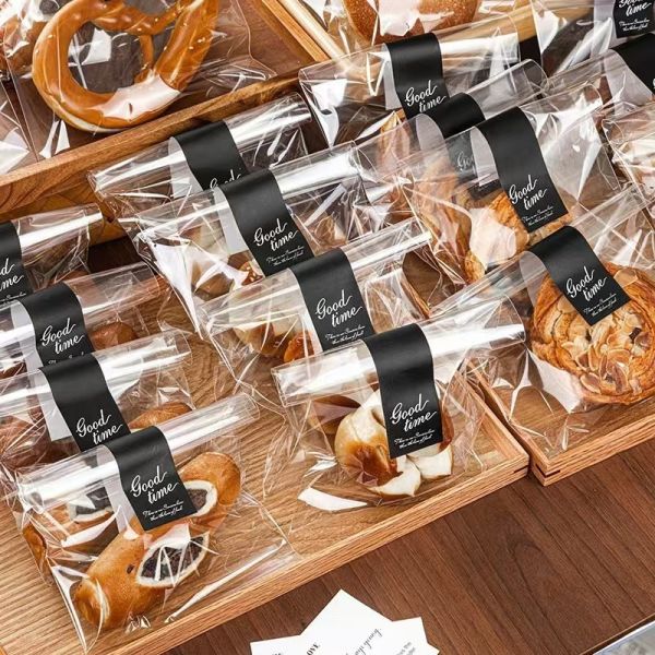 Custom Transparent Bread Bag With Tin Tie For Food Packaging