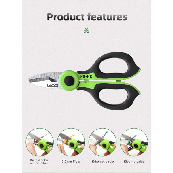 Fiber Optic Cable Patch Cord Pigtail Patch Cord Cable Insulation Scissors Kevlar Cutting KS-K2 Cable Kevlar Cutter Cutter Ftth