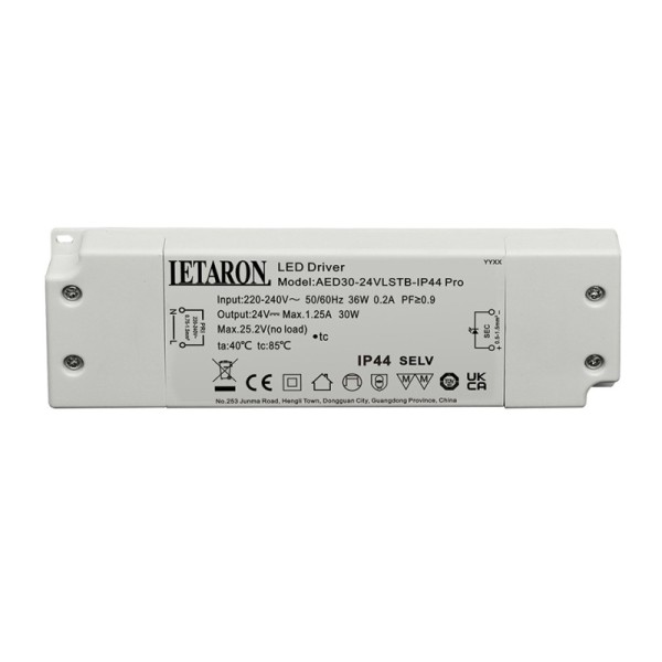 18 Year Factory Integrated Driver and Sensor Solution IP44 EU Ultra-Thin Conventional Low Voltage 30W Letaron LED Driver Power Supply