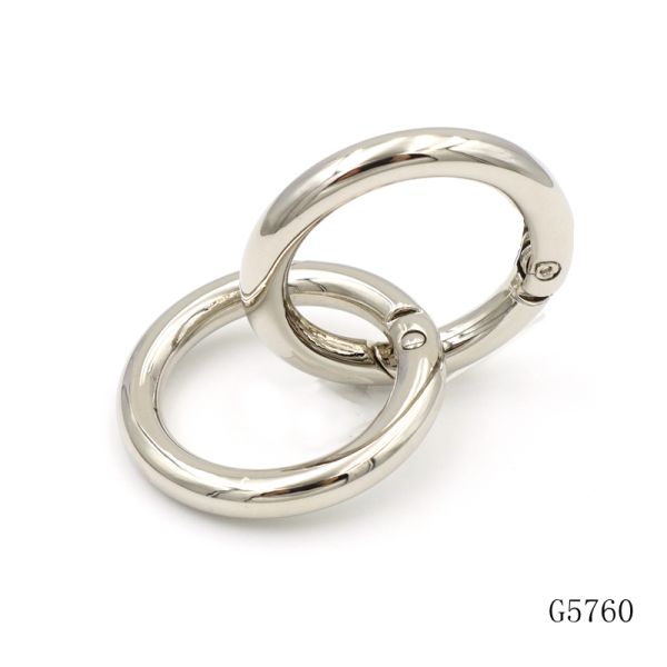 36mm Outer Diameter Polished Zinc Alloy Round Spring Ring for Bag Hardware