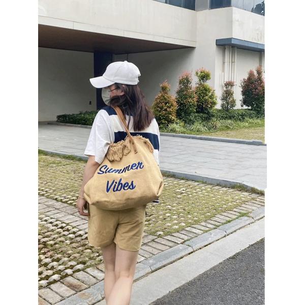 Versatile And Practical Multifunctional Zipper Handbag, Foldable Beach Bag, Creative New Cartoon Print Shoulder Bag