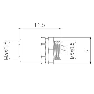3P 4P Automation Connector Waterproof M5 Straight Female Front Panel Mount