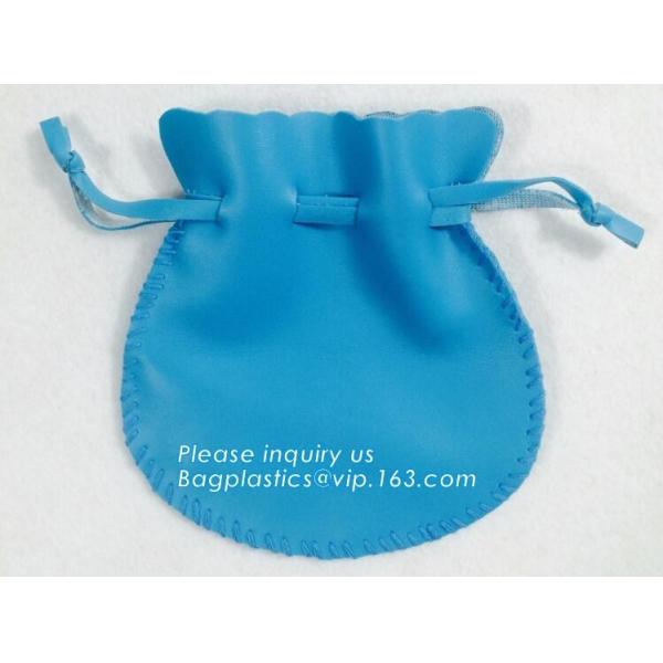 Custom Printed PU Leather Waterproof Drawstring Bag, Cheap Black PU Leather Drawstring Pouch Bag Jewelry Pouch PU drawst