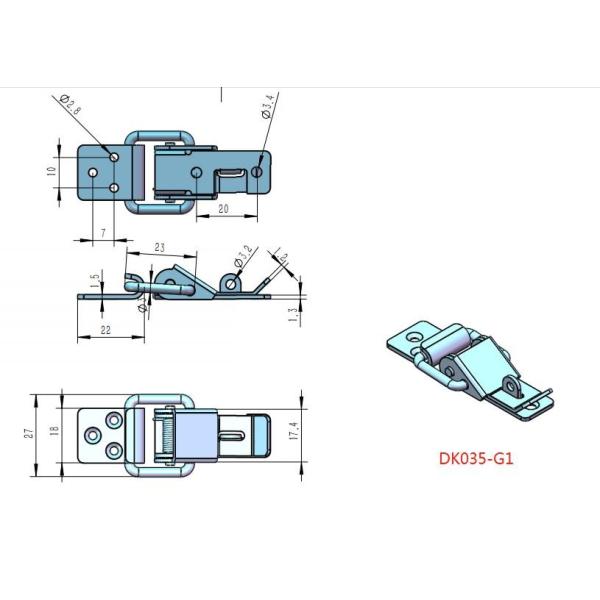 Galvanized Finished Silver Small 201 Spring Loaded Draw Latch Hasp