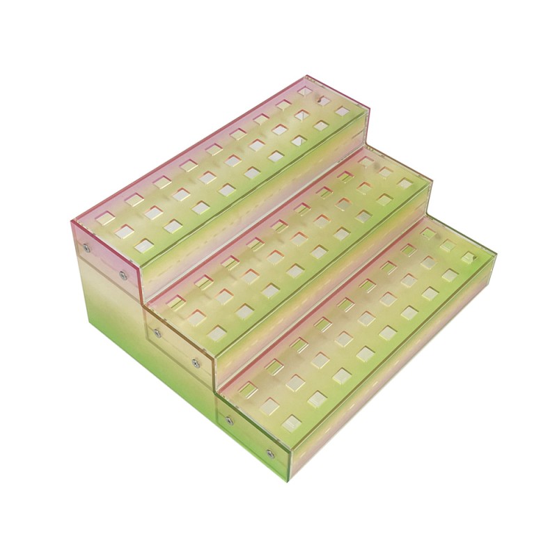 Supermarket Three-Layer Acrylic Ladder Display Stand Gradient Trapezoidal Products Shelf Stand