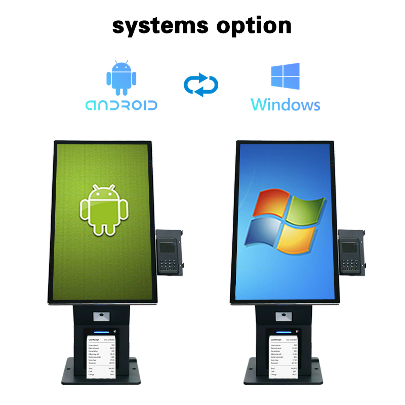 24 inch Desktop Wall Mount Self Payment Kiosk with QR Code Scanner and Thermal Printer POS Payment Terminal