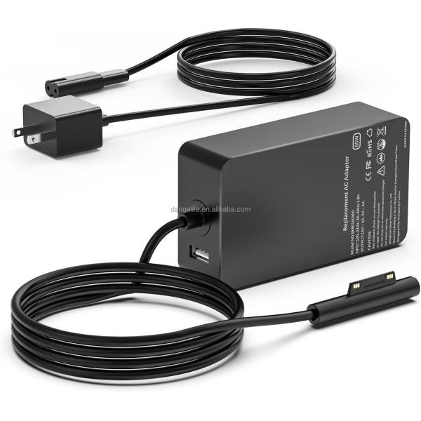 High Quality 65W 15V 4A AC Adapter Power Supply for Microsoft Surface Pro7 Book Laptop Charger QC3.0 PD3.0 Function Made ABS