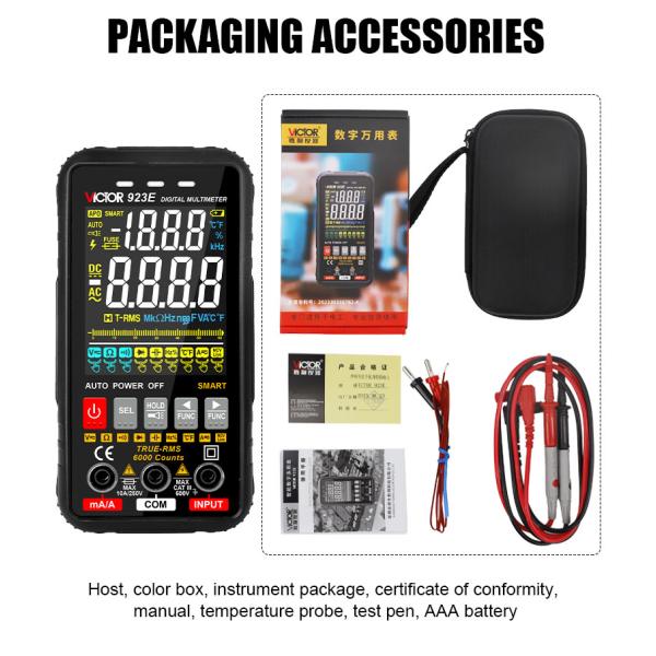 VICTOR 923E Digital Multmeter with colorful display Smart Auto range multimeter