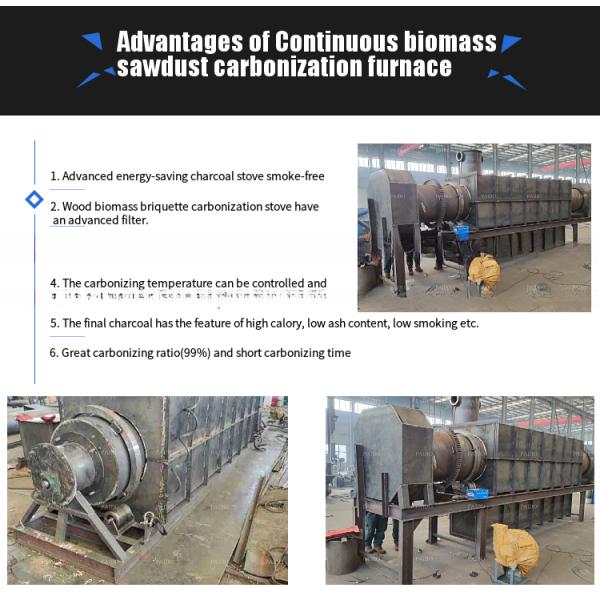 7CBM Capacity Continuous Charcoal Powder Making Machine for Peanut Shell Carbonization