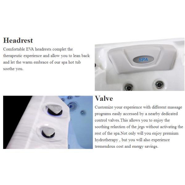 Computer Control Outdoor Whirlpool Tub Rectangle Shape CE / SAA certification