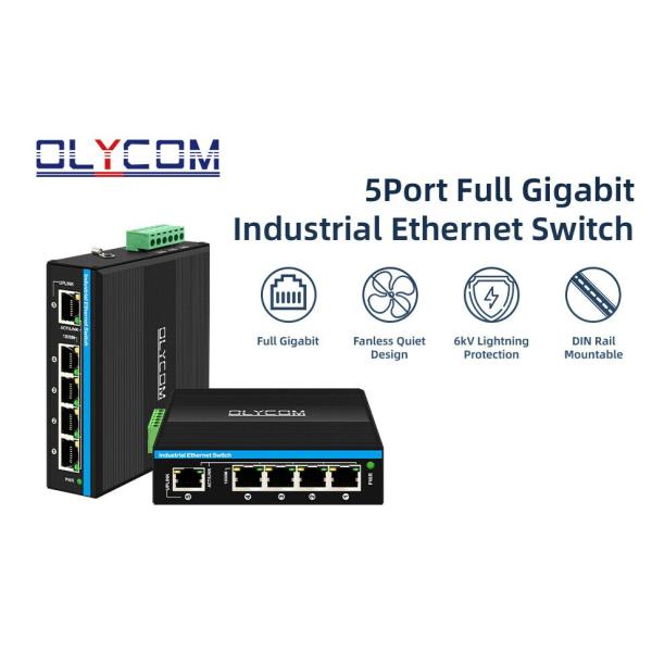 5 Port Gigabit Poe+ Switch E-Mark Ethernet Switch DC48V Dual Power Input Din-rail Poe Switch
