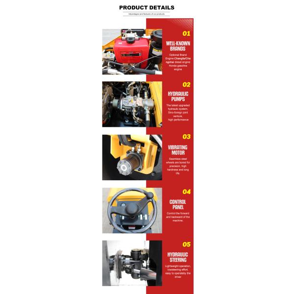 Free Shipping Small Road Roller 1.5 Tons Hydraulic Two Wheel Soil Compactor Roller with Good Price