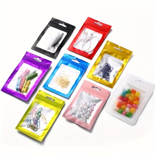 Affordable Pricing Versatile Sizes Colors Ziplock Reusable Plastic Food Packaging Storage Clear Window Mylar Bags