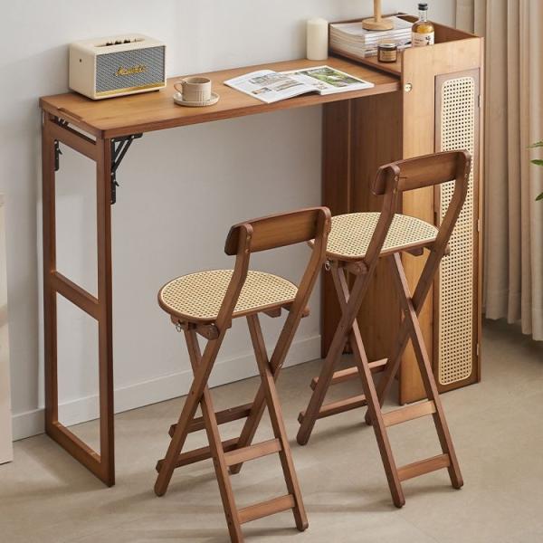 Folding Counter Bar Table, High with Stool Kitchen Dining Set,Space Saving and Chair