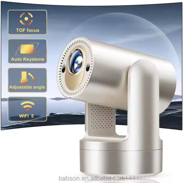 OEM Factory Rechargeable 5200mAh Android Smart Mini Projector BudPlus C2 Supports 4K Video & Auto Focus for Outdoor & Home Use