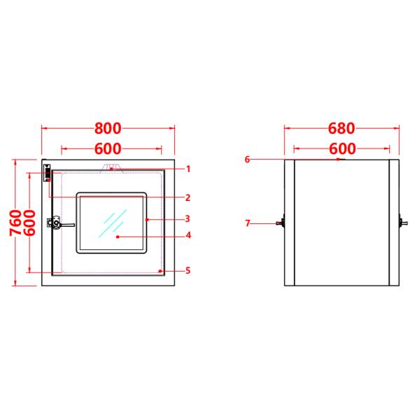 201 Stainless Electronic Pass Box | 800x680x760mm | Flat Door & Sensor