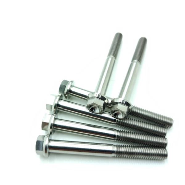 Drilled Flange Hex Head Anodized Titanium Bolts M128
