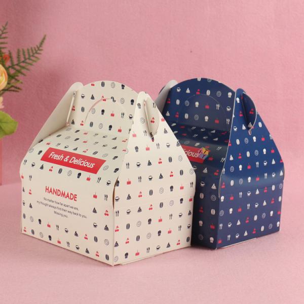 Cake Bakery Height 8cm Custom Food Packaging Boxes With Handle