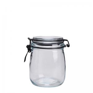 China Sealable Transparent Glass Jars With Clip Lids Watertight Solution on sale