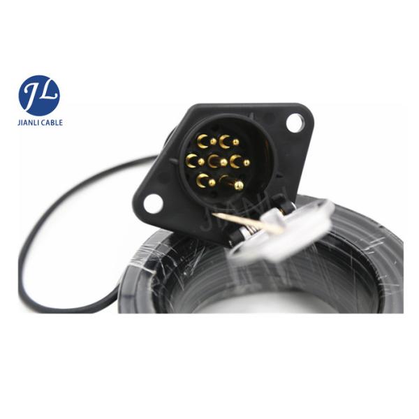 Custom Waterproof 7 Pin Coiled Trailer Cable For 1 Channel Camera