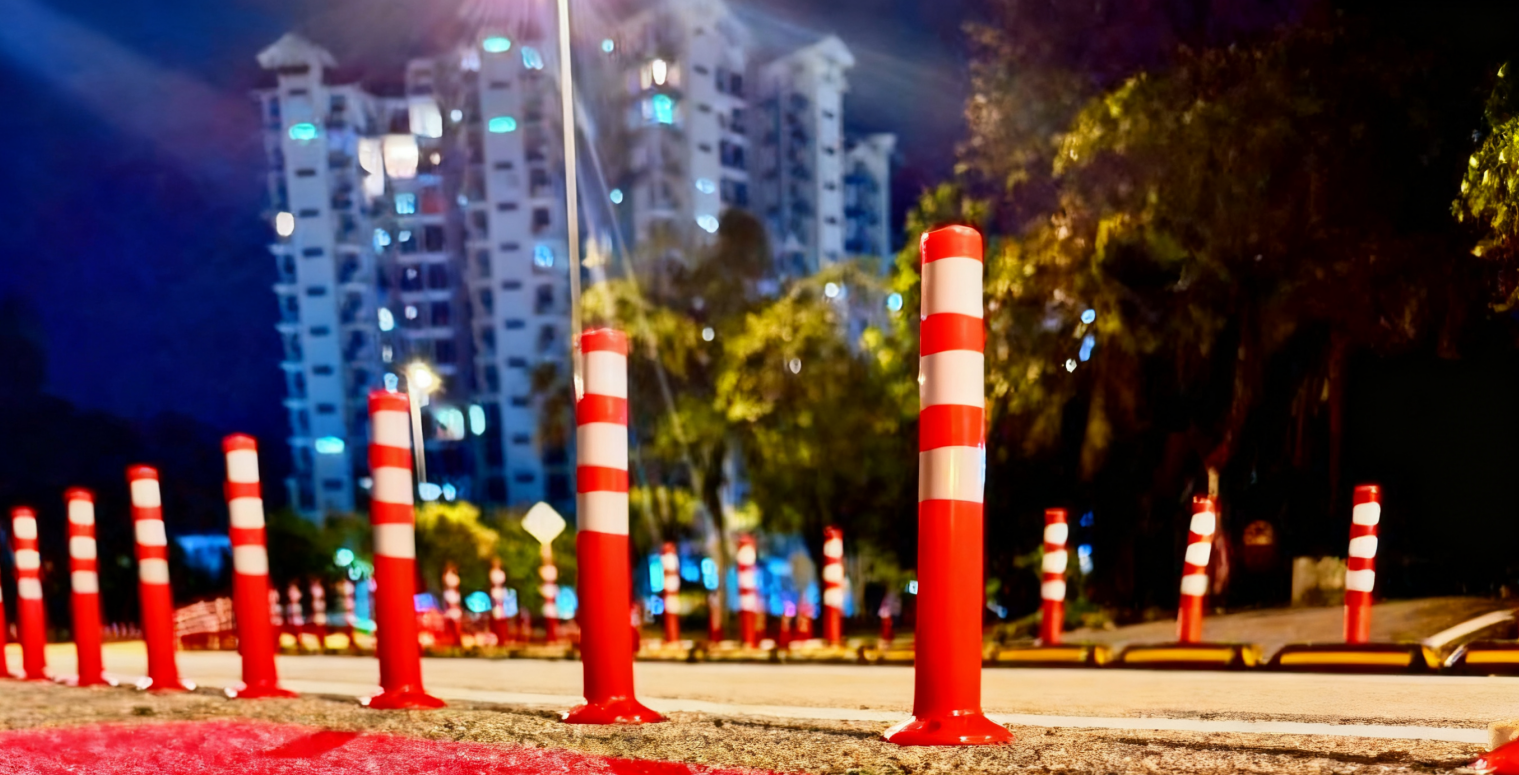 Warning Spring Post PU 750mm Orange Flexible Traffic Bollard Reflective Delineator Post