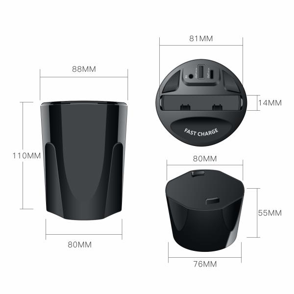 5V/2A Output Car Mount Qi Wireless Charger for Quick Charging