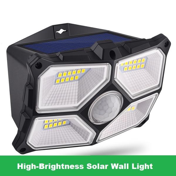 IP65 Waterproof Outdoor High-performance Solar Panel Super Bright Durable Material Solar Security PIR Sensor Light