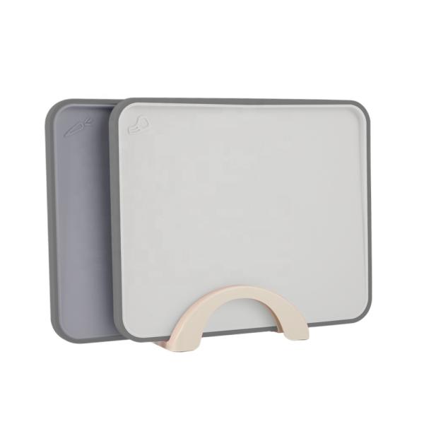 Custom Colored PP Chopping Blocks With Tray Index Plastic Cutting Board Set Large Size