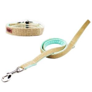 China Nature Hemp Collar And Leash Set , Dog Collar Leash Combo 100% Cotton Material on sale