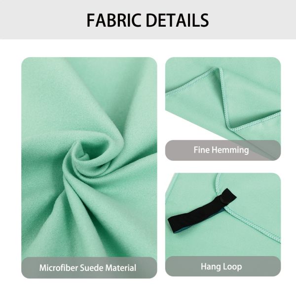 Customized Logo Printed Microfiber Sports Towel With Hanging Loop