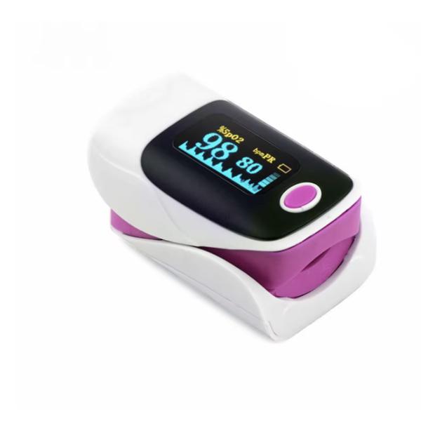 Fingertip pulse oximeter front view showing LED display
