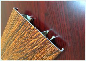Flat Open Wood Finish Aluminium Profiles 6005 / 6063 Strong Robustness For Window