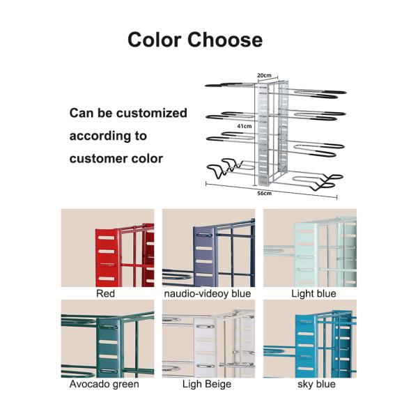 Functional Foldable Iron Rack for Kitchen Cutting Board Storage No-Punch Installation