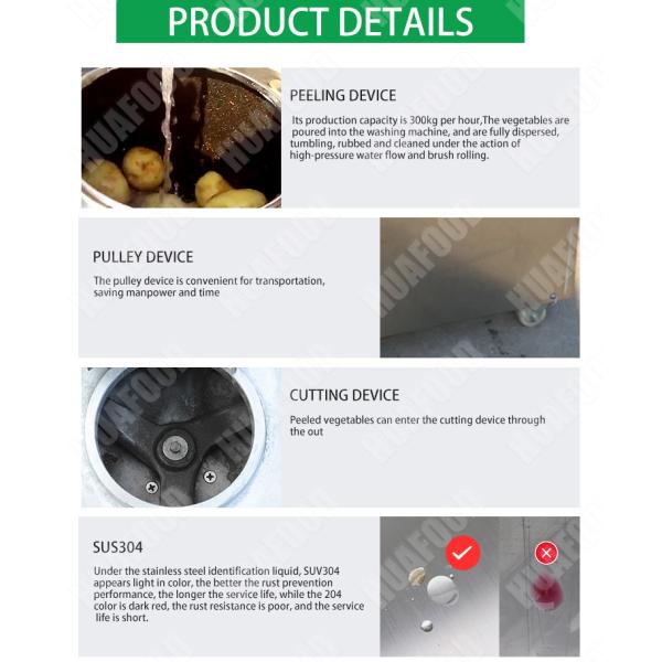 Automatic Potato Peeling Machine Potato Washing Cutting And Peeling Machine