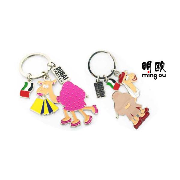 Silver Plating Metal Key Ring With Soft Enamel , Cute Cartoon Keychains Personalized