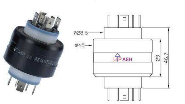 8 Poles Mercury Slip Ring